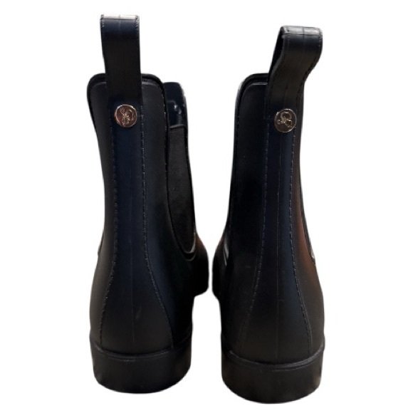 Sam Edelman Black Rubber Chelsea Rain‎ Boots Size 7 Waterproof Pull-On - Picture 7 of 12